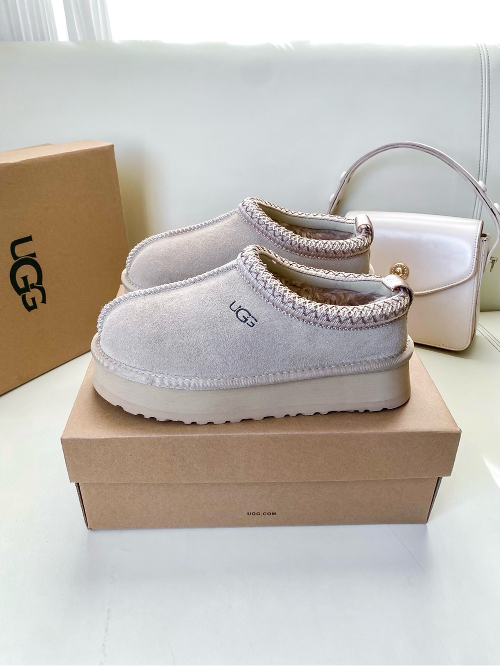Ugg Tazz Tasman Platform Slippers Beautiful Mustard Seed